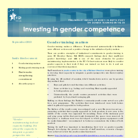 Investing in gender competence