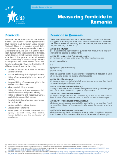 Measuring femicide in Romania